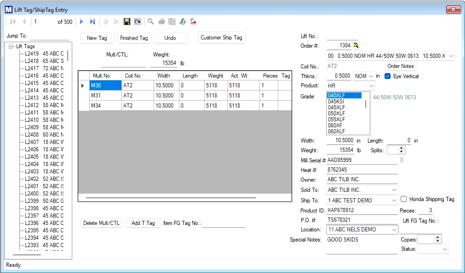 Packaging and Shipping Interface